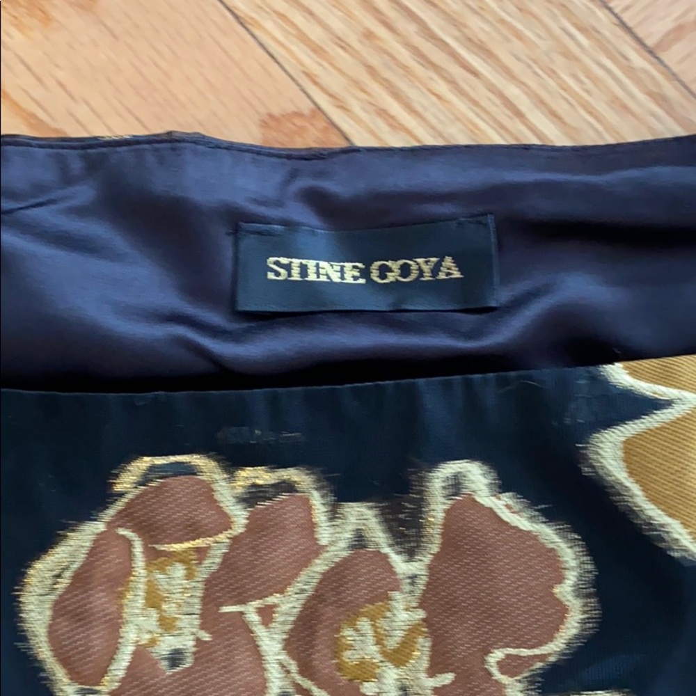 $400 Stine Goya Irene Metallic floral puff shoulder blouse top  xs 2 0 fall - Picture 2 of 2